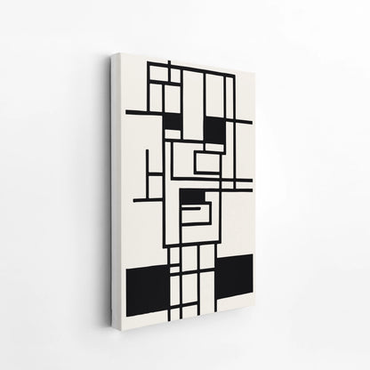 Abstract Lines, Black & White, Mid Century Modern