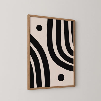 Abstract Lines, Black & White, Mid Century Modern
