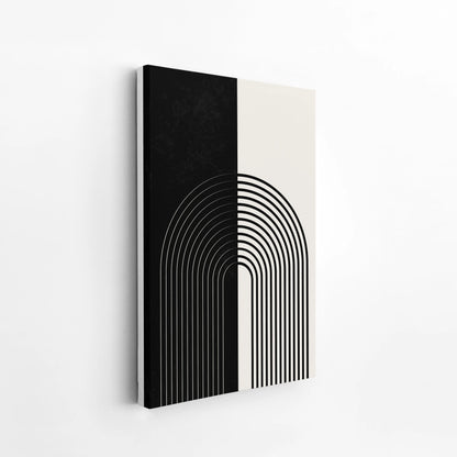 Abstract Lines, Black & White, Mid Century Modern, Wall Painting