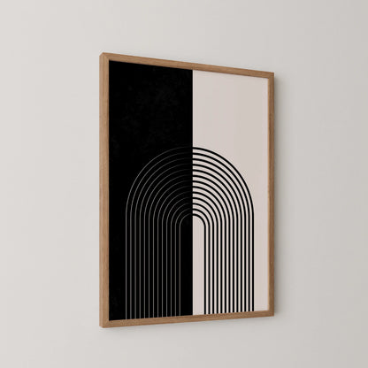 Abstract Lines, Black & White, Mid Century Modern, Wall Painting