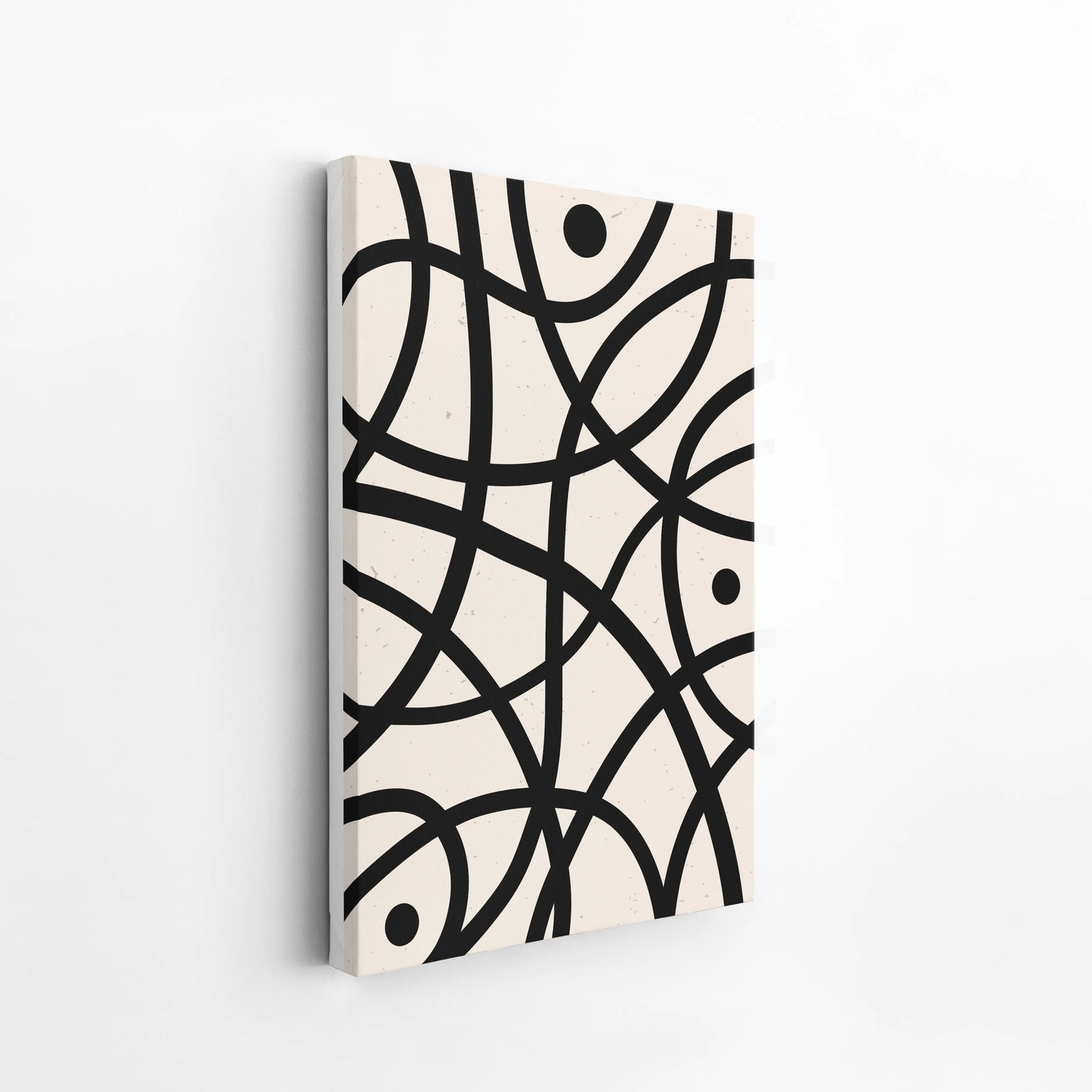 Abstract Lines I, Black & White, Mid Century Modern