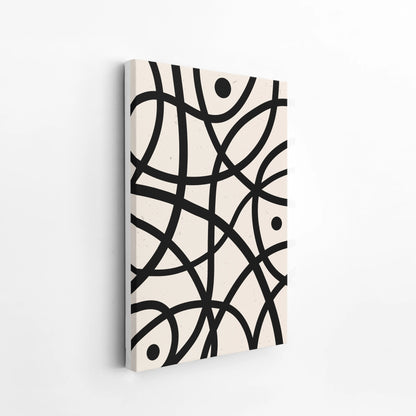 Abstract Lines I, Black & White, Mid Century Modern