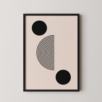 Abstract Lines I, Modern Wall Art, Black & White
