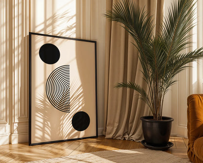 Abstract Lines I, Modern Wall Art, Black & White