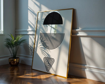 Abstract Lines, Modern Wall Art, Black & White