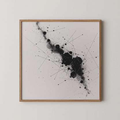 Abstract Pattern II, Black & White Mid Century Modern, Boho Art Painting