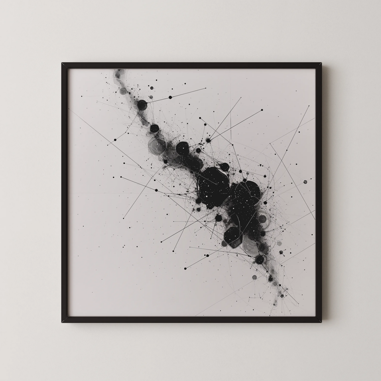 Abstract Pattern II, Black & White Mid Century Modern, Boho Art Painting