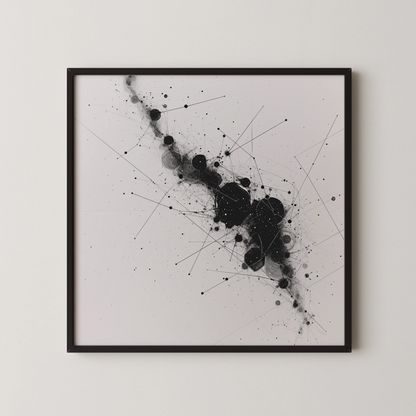 Abstract Pattern II, Black & White Mid Century Modern, Boho Art Painting
