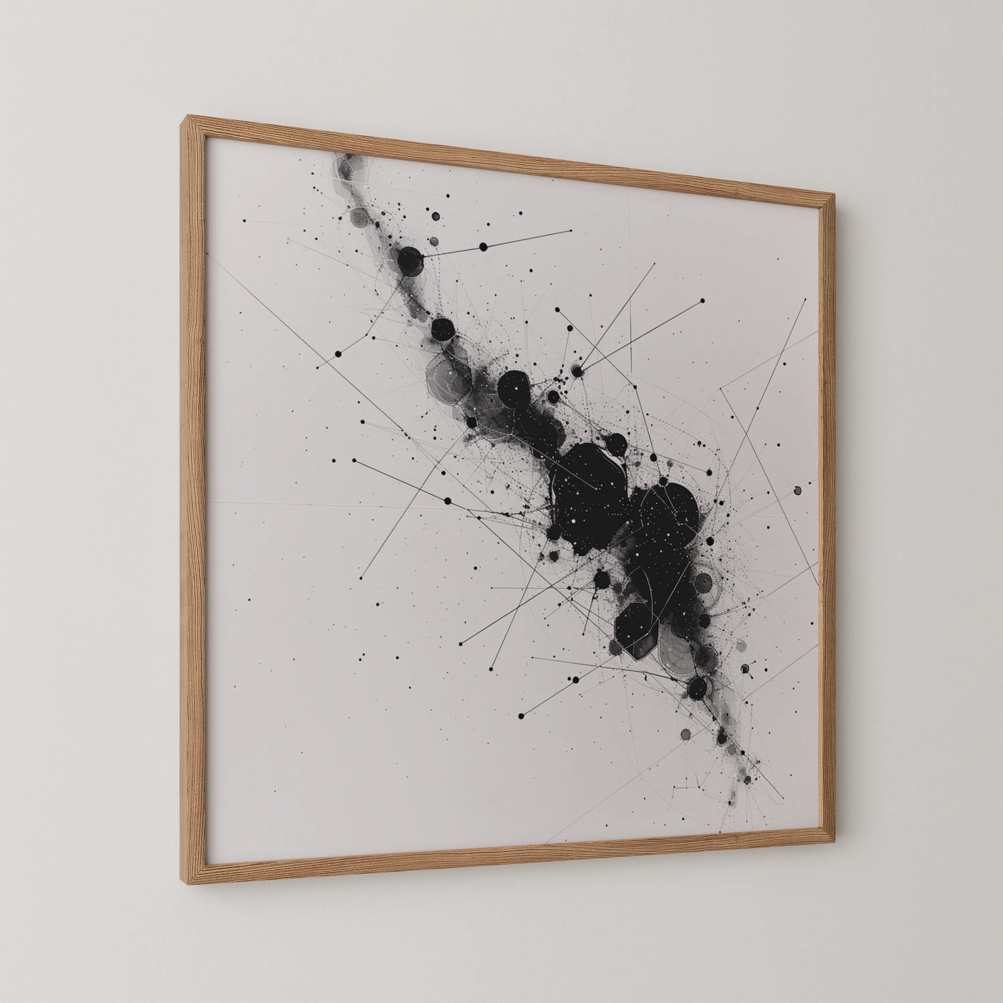 Abstract Pattern II, Black & White Mid Century Modern, Boho Art Painting