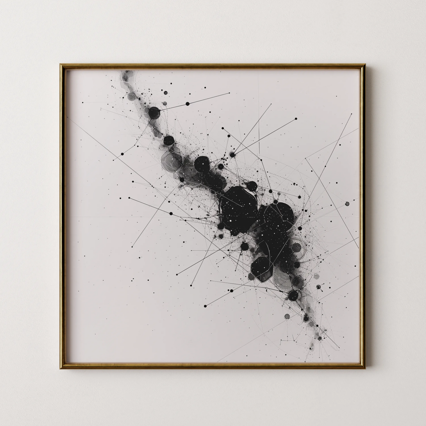 Abstract Pattern II, Black & White Mid Century Modern, Boho Art Painting