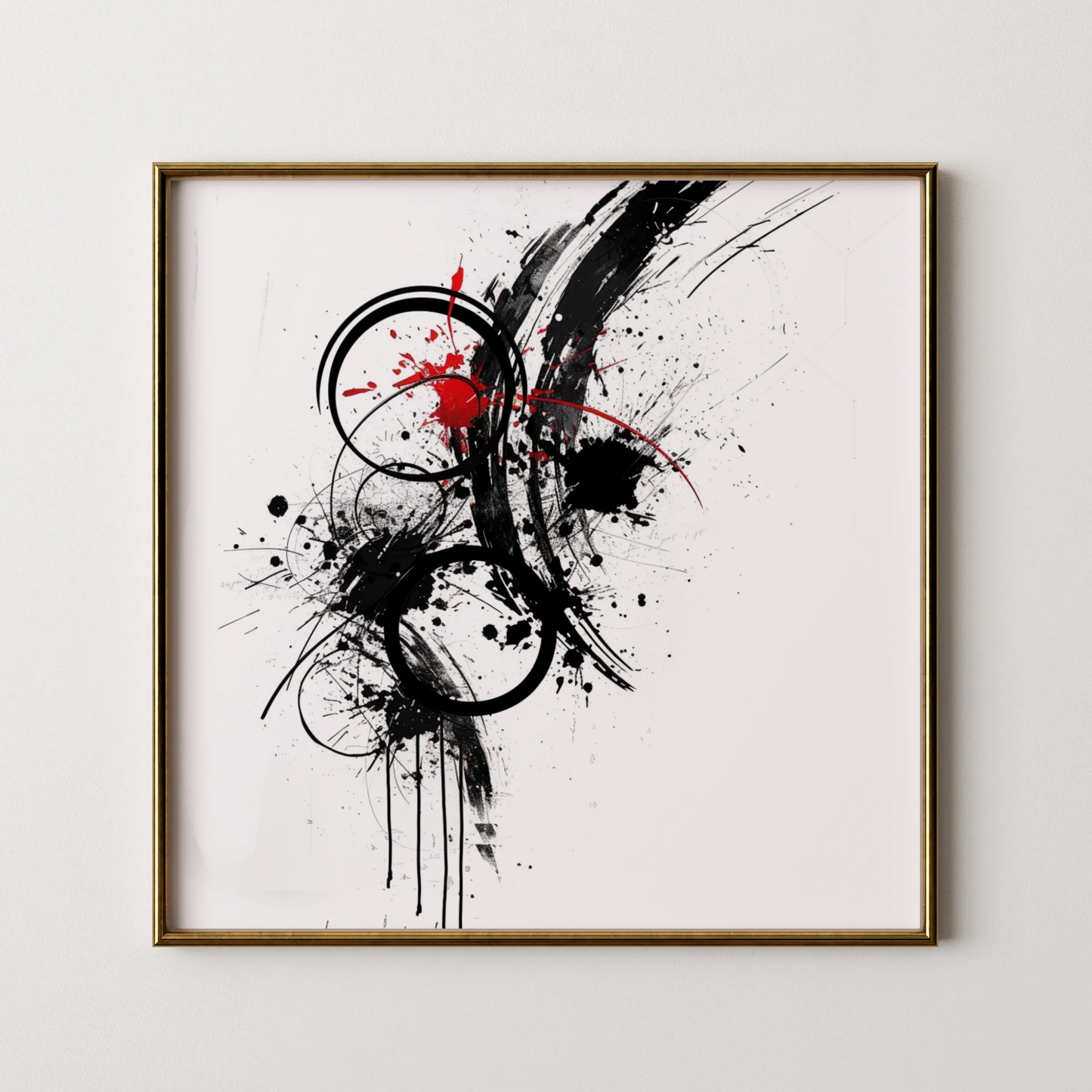 Abstract Pattern I, Black & White Mid Century Modern, Boho Art Painting