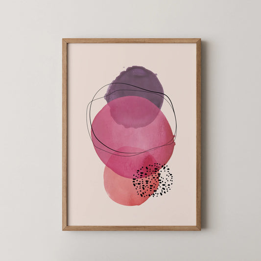 Abstract Shapes, Watercolor, Modern Wall Art