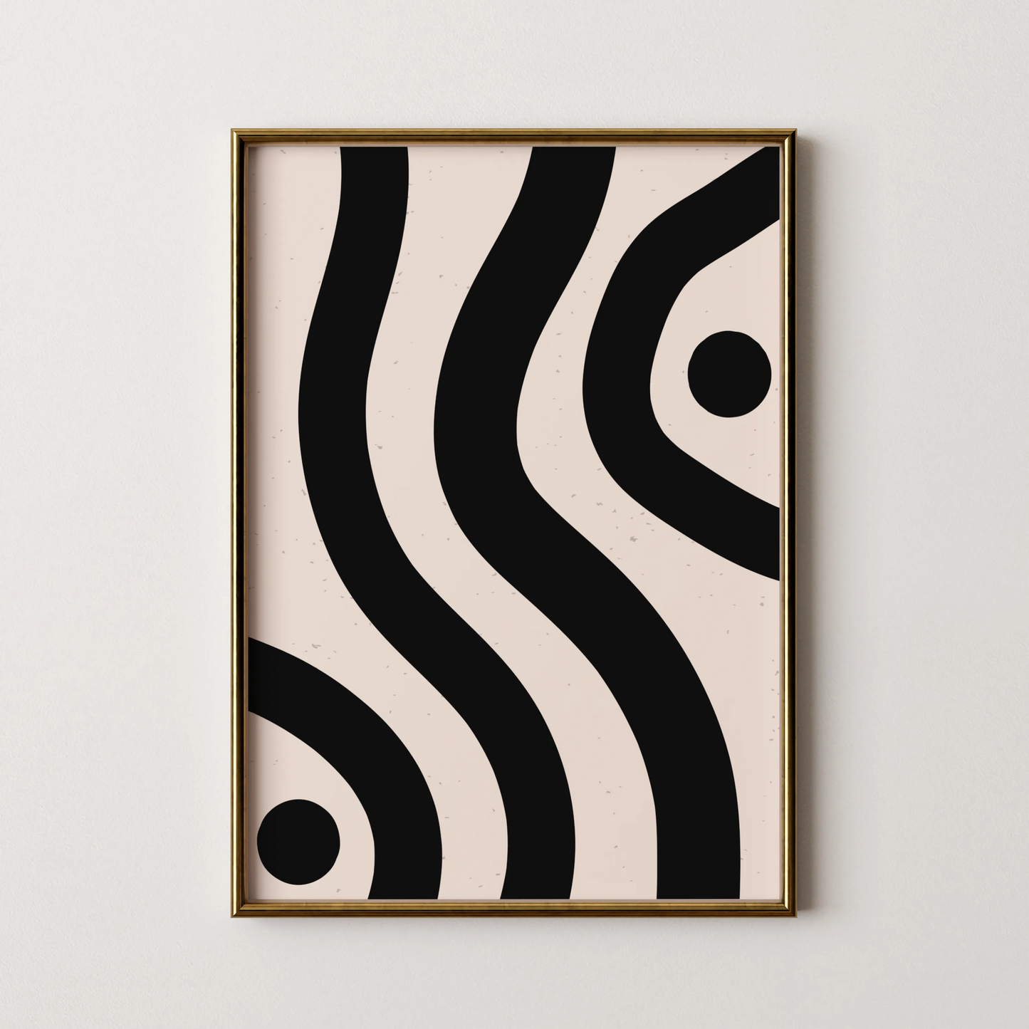 Abstract Strokes, Black & White, Mid Century Modern