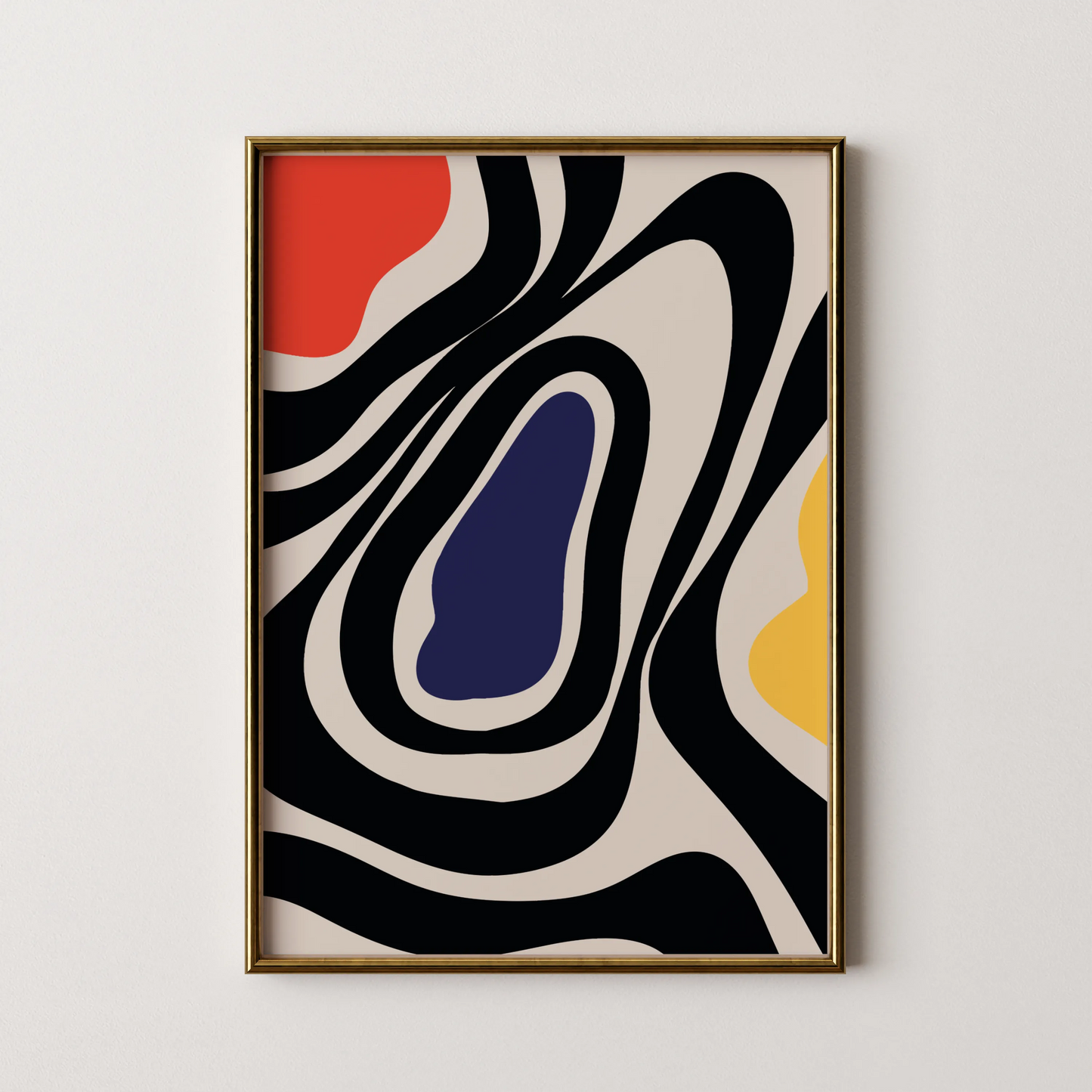 Abstract Strokes I, Black & White, Mid Century Modern