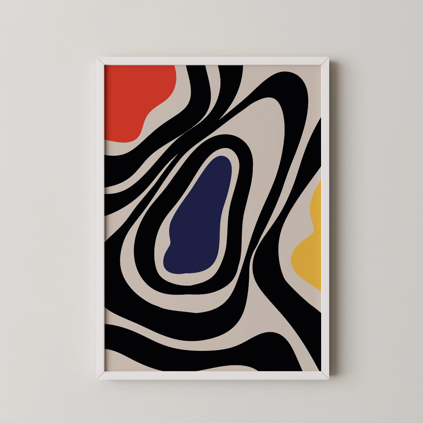 Abstract Strokes I, Black & White, Mid Century Modern