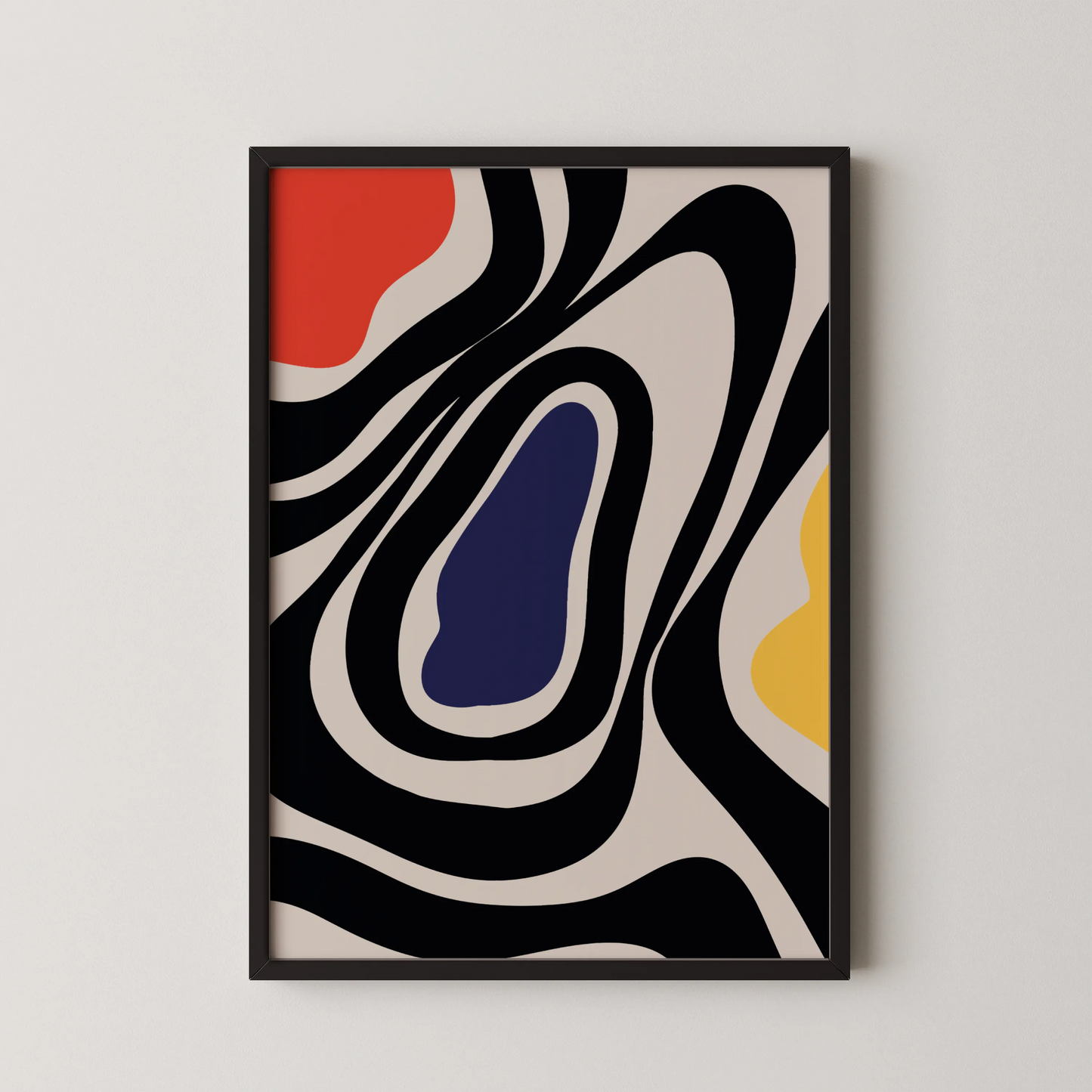 Abstract Strokes I, Black & White, Mid Century Modern