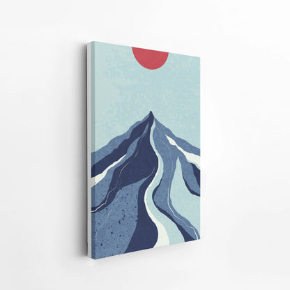 Abstract Sun on Hill, Mid Century Modern, Wall Painting