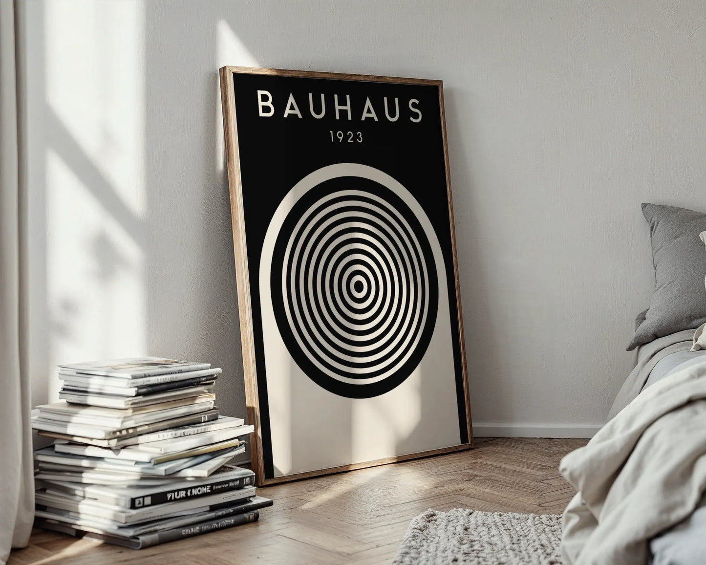Bauhaus Circle Print, Geometric Shapes, Modern Architect, Clean Design Wall Art