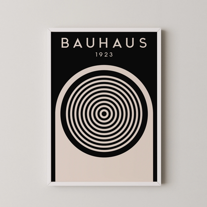 Bauhaus Circle Print, Geometric Shapes, Modern Architect, Clean Design Wall Art
