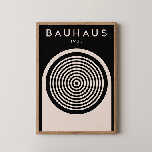 Bauhaus Circle Print, Geometric Shapes, Modern Architect, Clean Design Wall Art