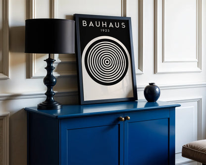 Bauhaus Circle Print, Geometric Shapes, Modern Architect, Clean Design Wall Art