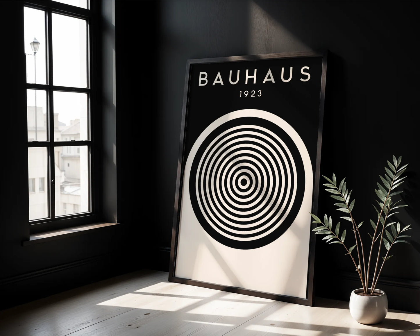 Bauhaus Circle Print, Geometric Shapes, Modern Architect, Clean Design Wall Art