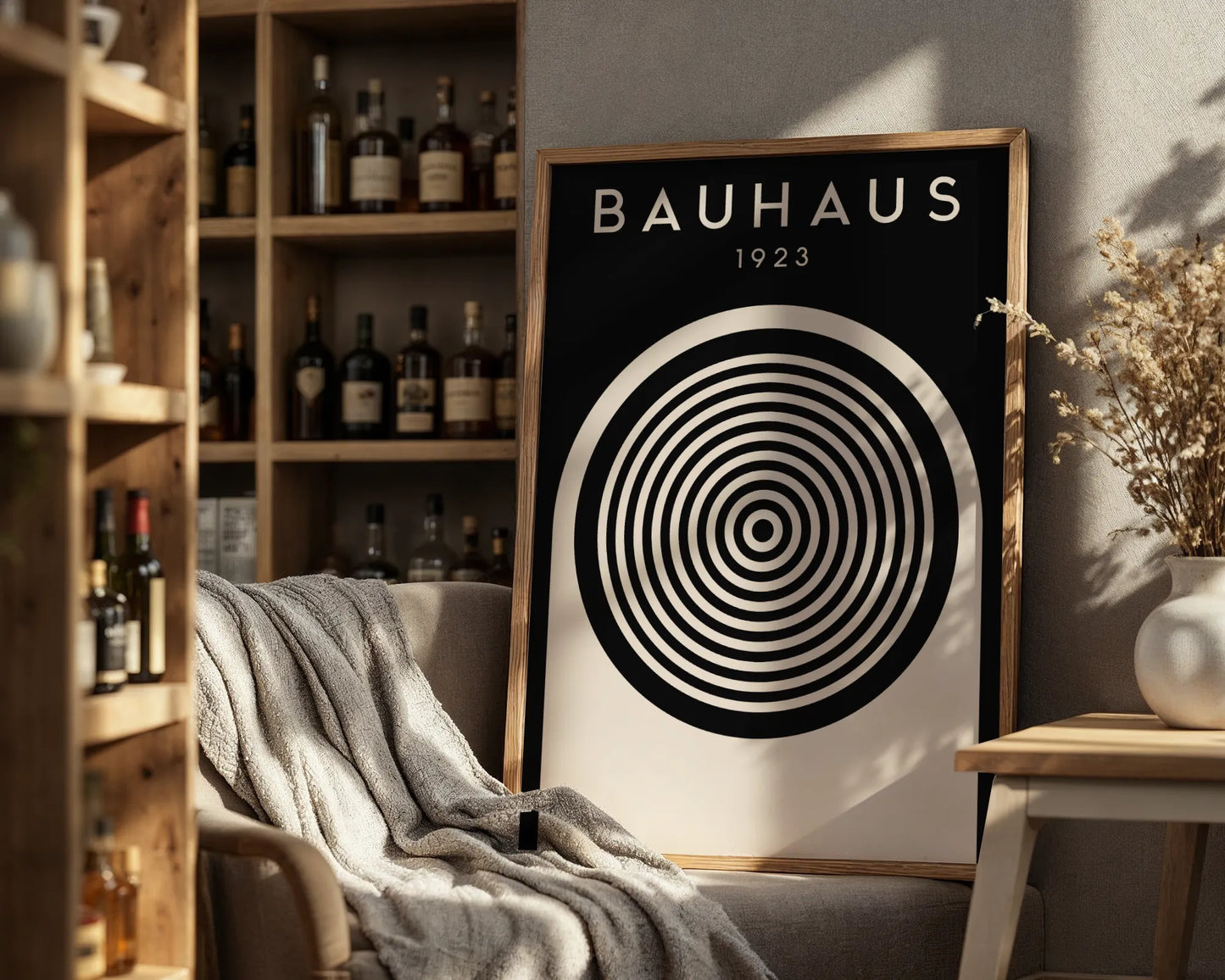 Bauhaus Circle Print, Geometric Shapes, Modern Architect, Clean Design Wall Art