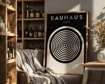 Bauhaus Circle Print, Geometric Shapes, Modern Architect, Clean Design Wall Art