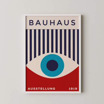 Bauhaus Eye Print, Geometric Shapes, Modern Architect, Clean Design Wall Art