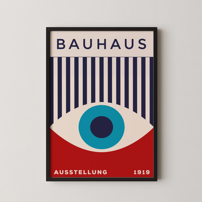 Bauhaus Eye Print, Geometric Shapes, Modern Architect, Clean Design Wall Art