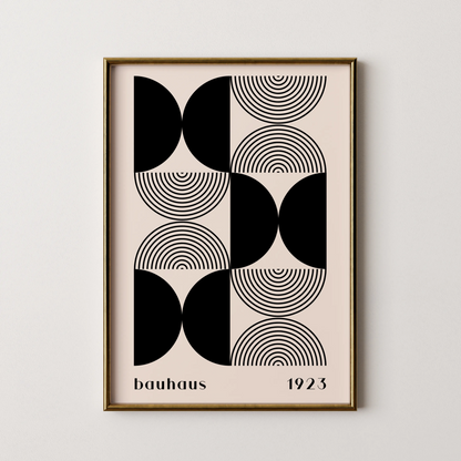 Bauhaus, Geometric, Black & White, Modern Architect, Clean Design Wall Art