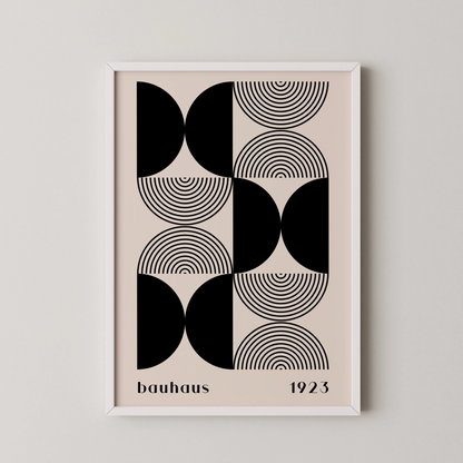 Bauhaus, Geometric, Black & White, Modern Architect, Clean Design Wall Art