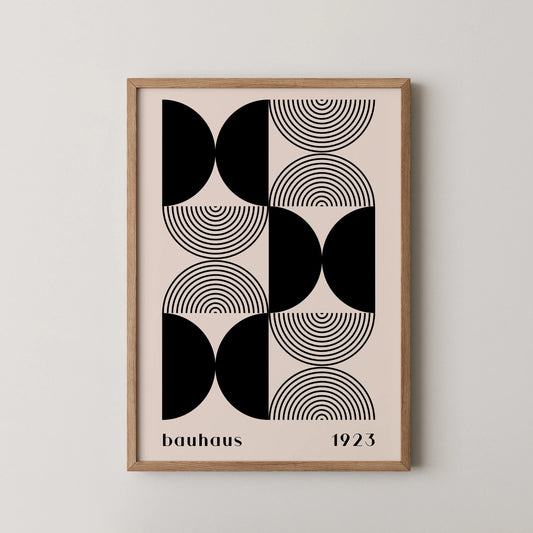 Bauhaus, Geometric, Black & White, Modern Architect, Clean Design Wall Art