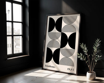 Bauhaus, Geometric, Black & White, Modern Architect, Clean Design Wall Art