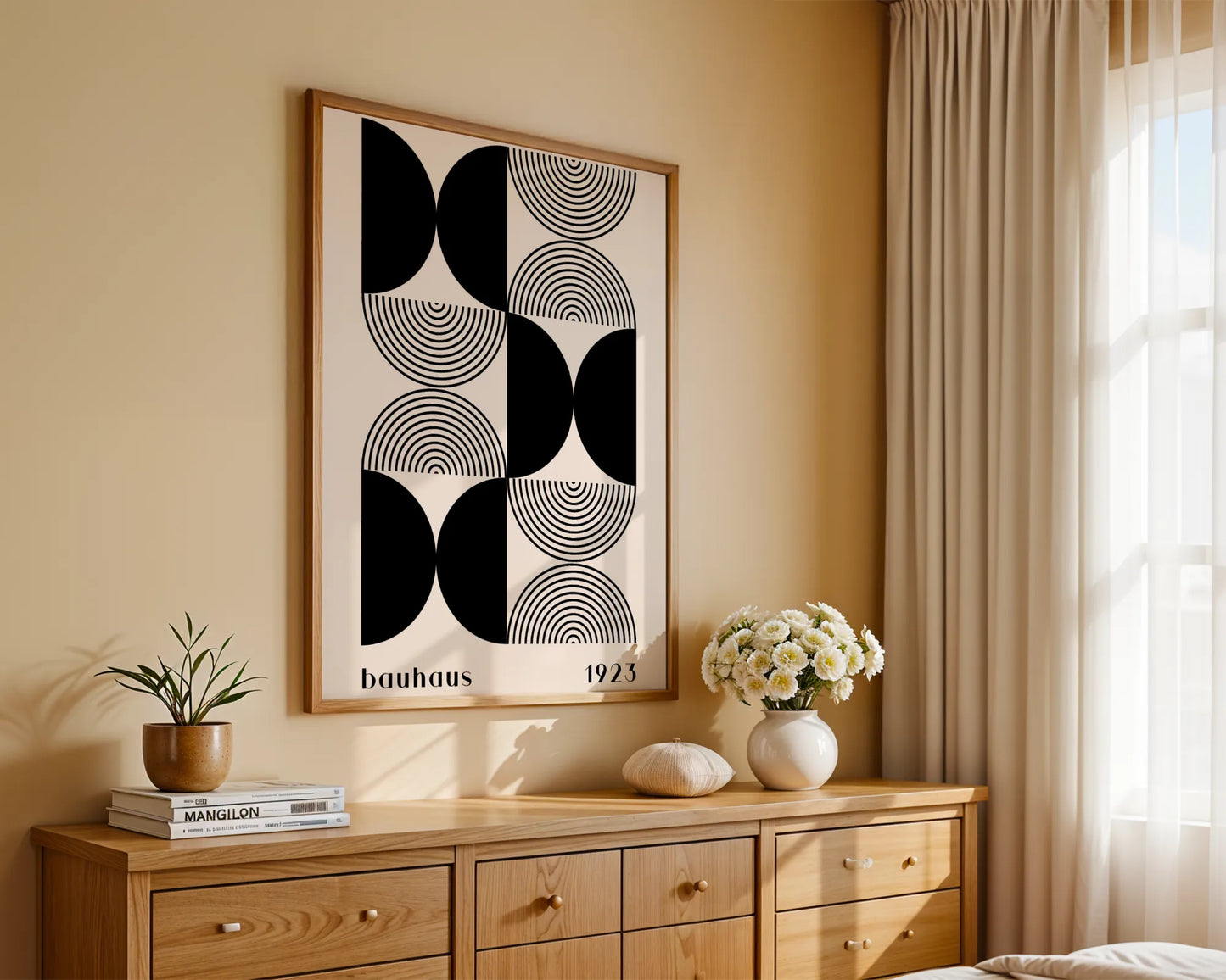 Bauhaus, Geometric, Black & White, Modern Architect, Clean Design Wall Art