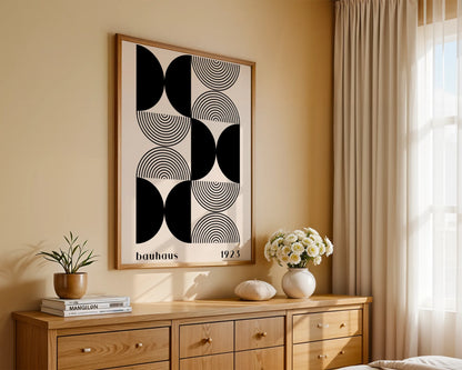 Bauhaus, Geometric, Black & White, Modern Architect, Clean Design Wall Art
