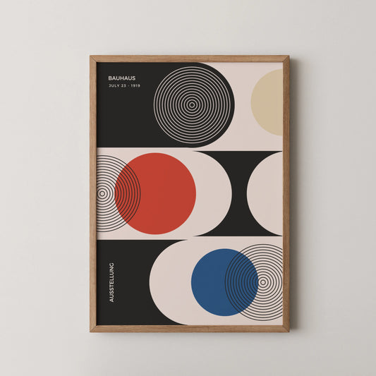 Bauhaus, Geometric, Bold Black & White, Modern Architect, Clean Design Wall Art