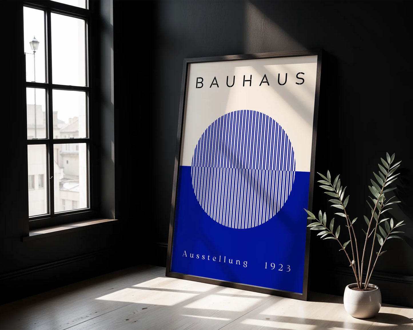 Bauhaus, Geometric, Bold Blue, Modern Architect, Clean Wall Art