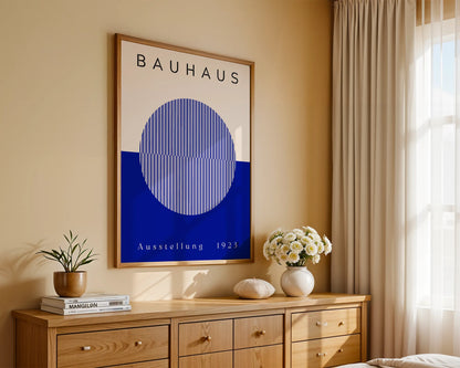 Bauhaus, Geometric, Bold Blue, Modern Architect, Clean Wall Art
