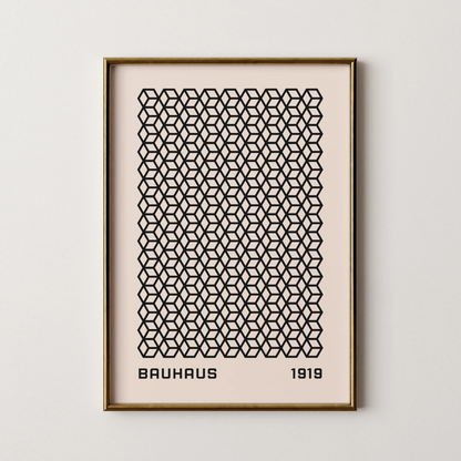 Bauhaus Geometric Print, Modern Architect, Clean Design Wall Art 1