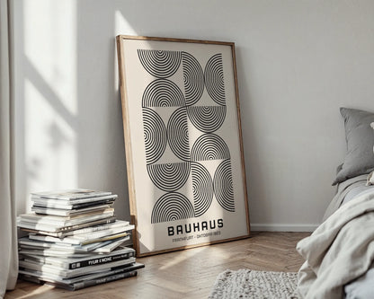 Bauhaus, Geometric Shape, Black & White, Modern Architect, Clean Wall Art