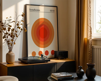 Bauhaus, Geometric Shape, Rust Orange, Modern Architect, Clean Wall Art