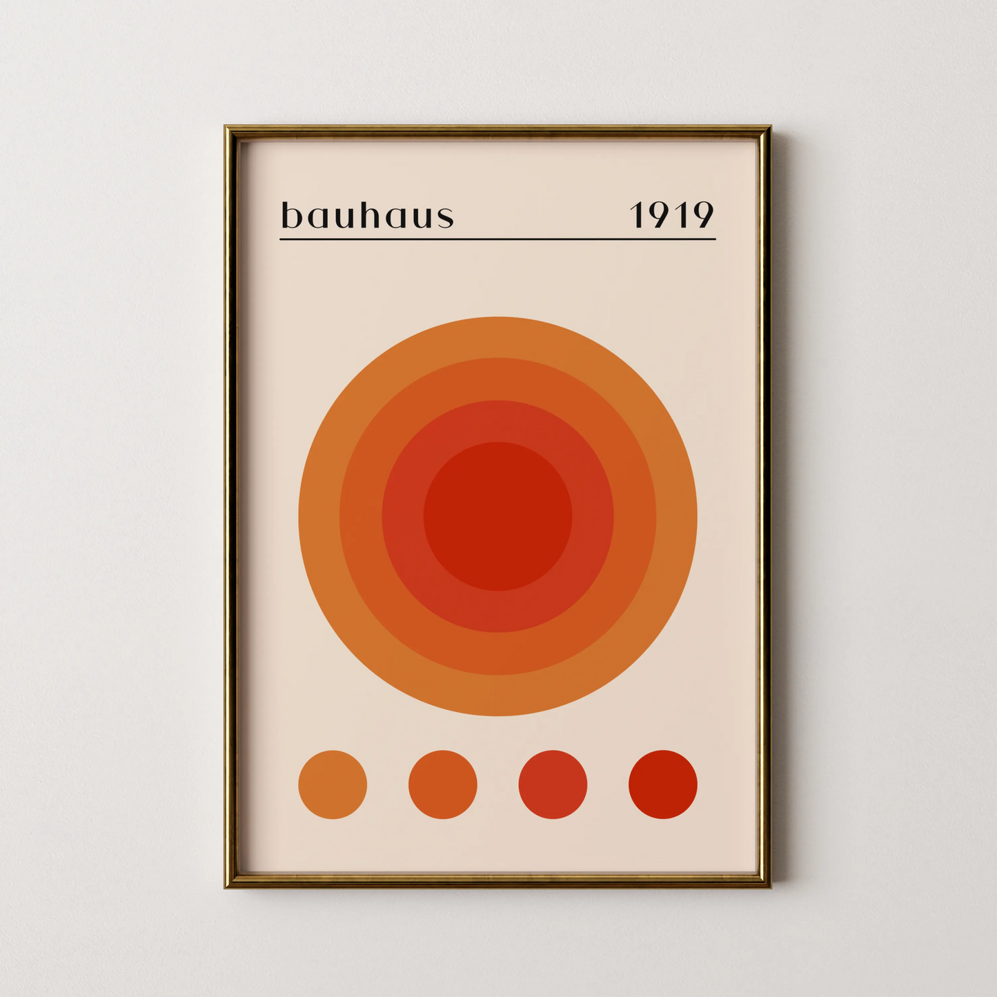 Bauhaus, Geometric Shape, Rust Orange, Modern Architect, Clean Wall Art