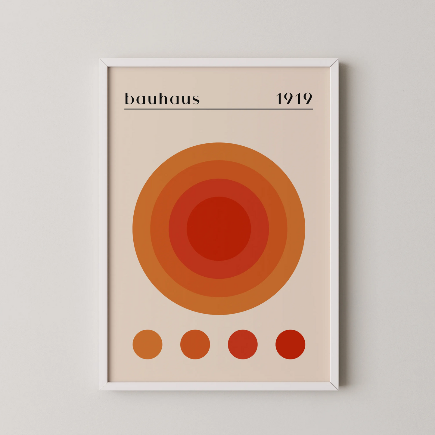 Bauhaus, Geometric Shape, Rust Orange, Modern Architect, Clean Wall Art