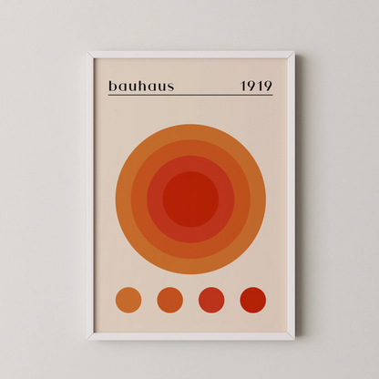 Bauhaus, Geometric Shape, Rust Orange, Modern Architect, Clean Wall Art