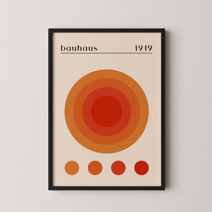 Bauhaus, Geometric Shape, Rust Orange, Modern Architect, Clean Wall Art