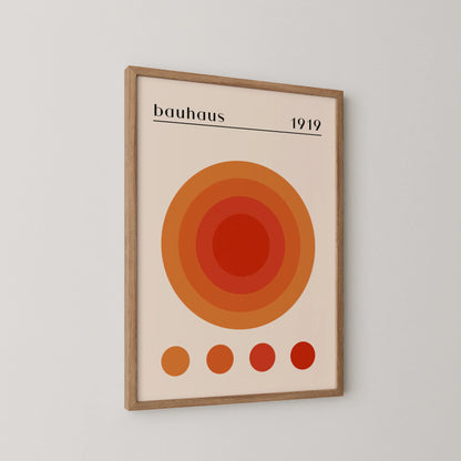 Bauhaus, Geometric Shape, Rust Orange, Modern Architect, Clean Wall Art