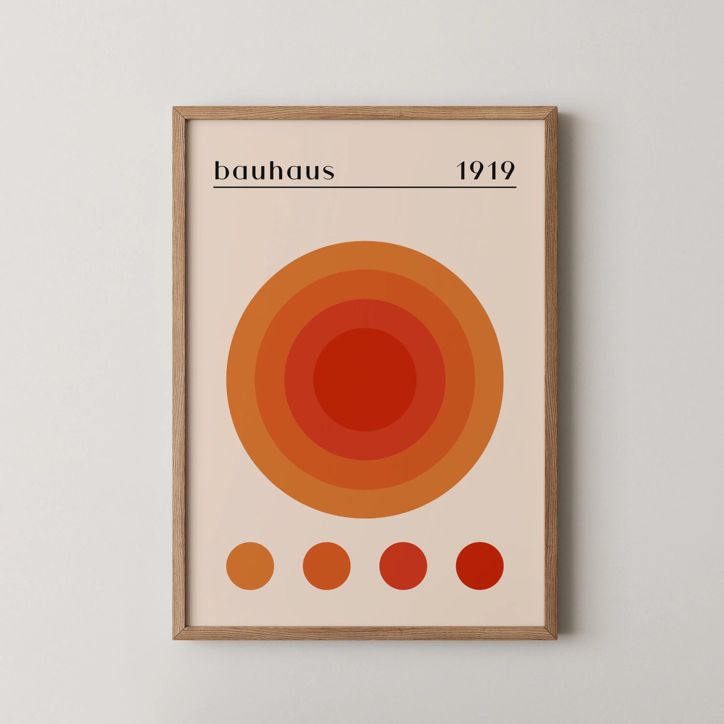 Bauhaus, Geometric Shape, Rust Orange, Modern Architect, Clean Wall Art