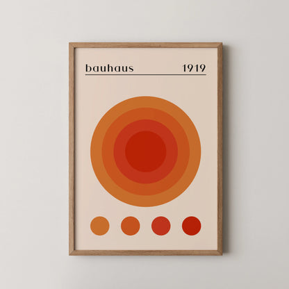 Bauhaus, Geometric Shape, Rust Orange, Modern Architect, Clean Wall Art