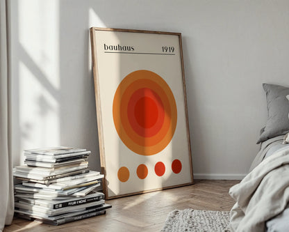 Bauhaus, Geometric Shape, Rust Orange, Modern Architect, Clean Wall Art